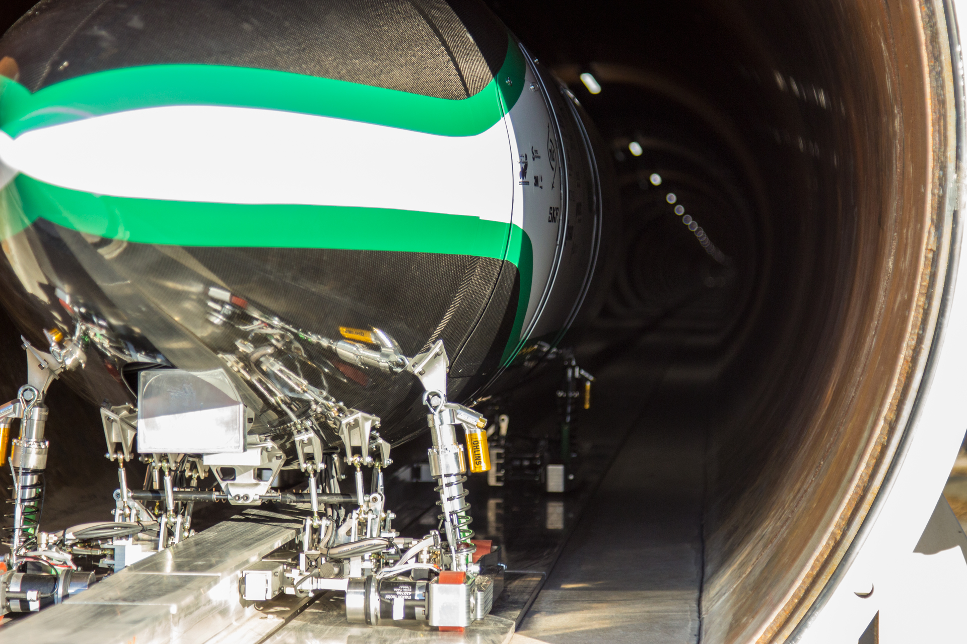 Delft Hyperloop Pod in SpaceX Hyperloop Pod Competition Test Tube